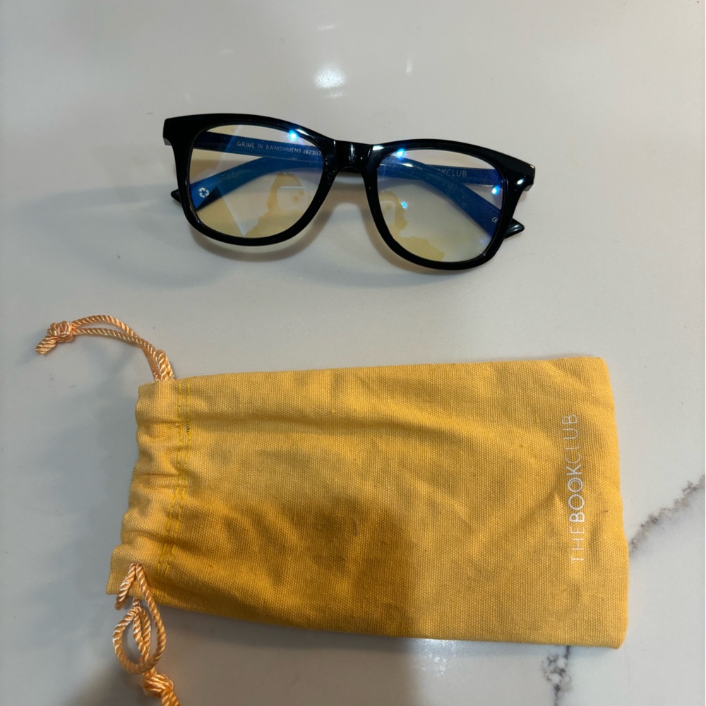 The book club blue light glasses classic black frame